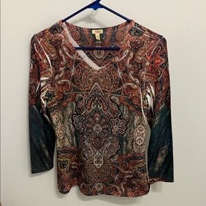 Reba Women's Vibrant Paisley Long Sleeve Top